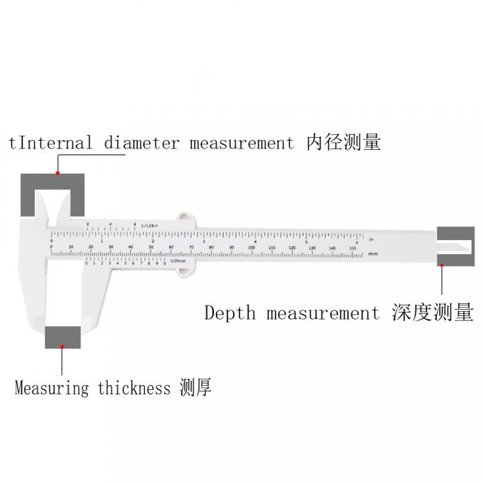 0-150mm Pengukur Ruler Double Foot Plastik Vernier Caliper 3
