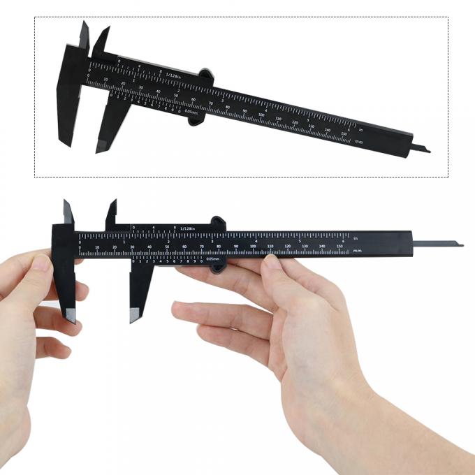 0-150mm Pengukur Ruler Double Foot Plastik Vernier Caliper 2
